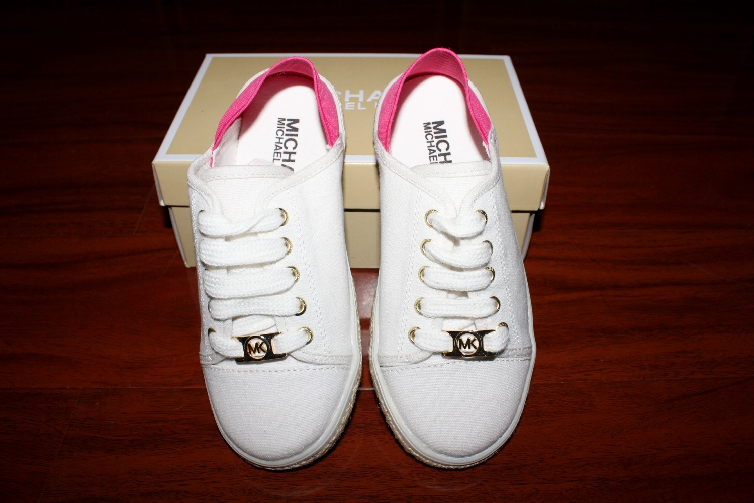 Giày sneaker Michael Kors Authentic USA cho nữ 43F0IRFP7L IRVING STRIPE  LACE UP LEATHER Size 5  35